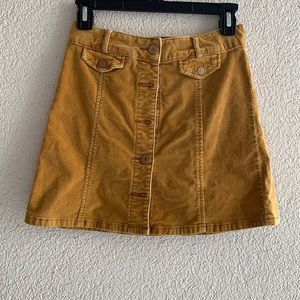 yellow corduroy skirt from urban outfitters